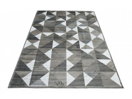 Moderní kusový koberec Isphahan 84196/68 Trojúhelníky antracitový