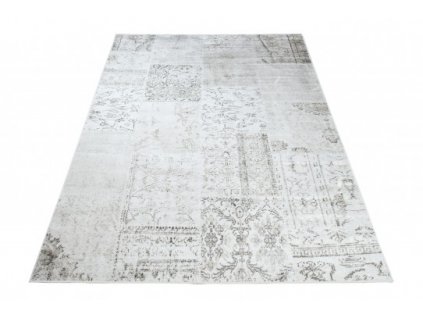 Moderní kusový koberec Isphahan 84274/577 Patchwork krémový stříbrný