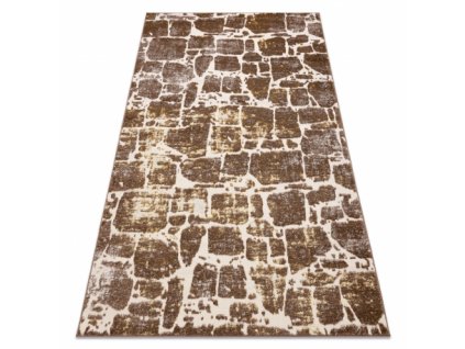 Moderní kusový koberec  MEFE 6184 Kámen tmavě béžový