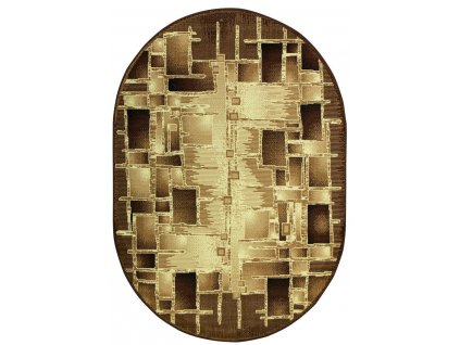 Oválný koberec GOLD 192/12 hnědý krémový