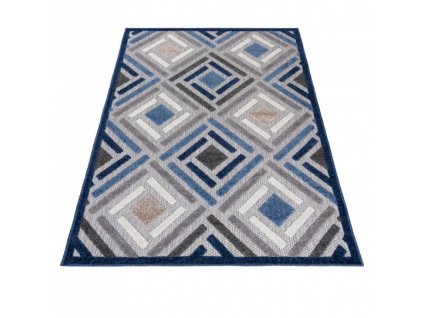 Moderní kusový koberec  AVENTURA ED37A šedý modrý