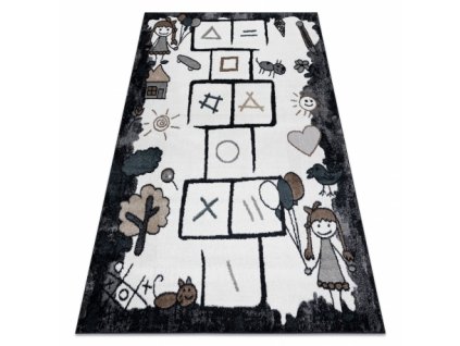 Dětský kusový koberec FUN Skákací panák černý
