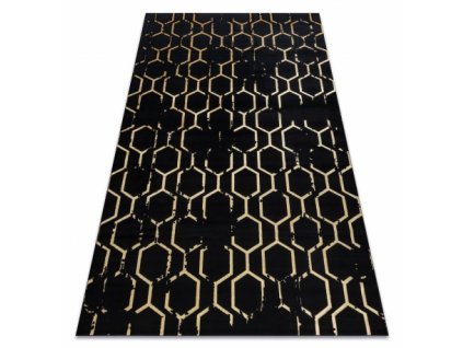 Moderní kusový koberec GLOSS 407C 86 Art deco černý / zlatý