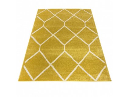 Moderní kusový koberec SPRING H180A Žlutý