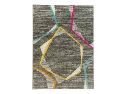 Moderní kusový koberec EMILY 2326A šedý / žlutý