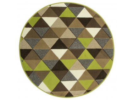 Kulatý koberec Luna 503430/67915 Trojúhelníky limetkový zelený