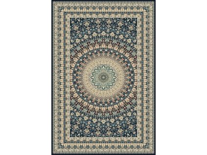 Kusový koberec vlněný Agnella Agnus Trubadur Granat Modrý / Krémový