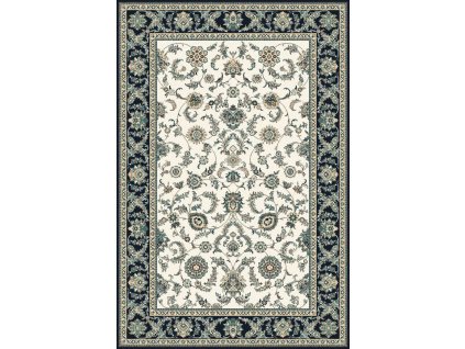 Kusový koberec vlněný Agnella Isfahan Anafi Granat Béžový / Modrý