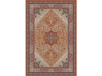 Kusový koberec vlněný Agnella Isfahan Aretuza Bordo Béžový