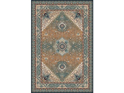 Kusový koberec vlněný Agnella Isfahan Aretuza Szmaragd Béžový / Zelený
