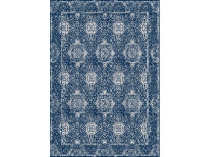 Kusový koberec vlněný Agnella Isfahan Augustus Granat Modrý