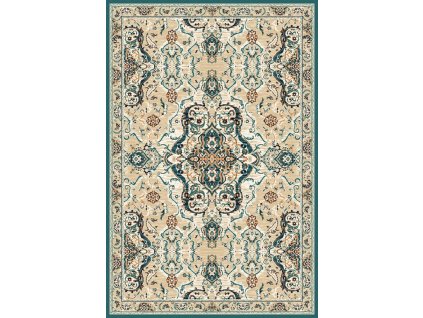 Kusový koberec vlněný Agnella Isfahan Lorica Tmavě Béžový / Zelený