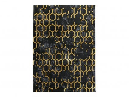 Moderní kusový koberec FESTIVAL 2296A černý žlutý
