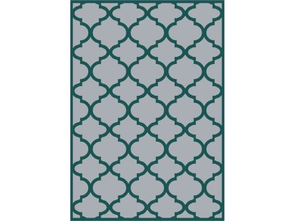 Kusový koberec moderní Agnella Meteo Clover Stalowy Šedý Zelený