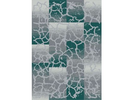 Kusový koberec moderní Agnella Meteo Cracks Zelený Šedý