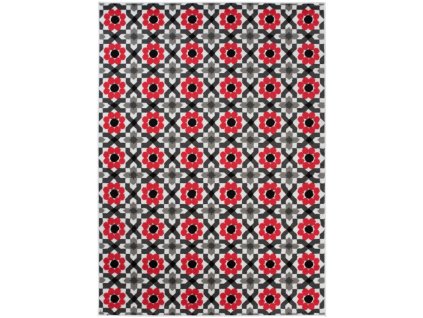 Kusový koberec moderní MAYA Z645E červený šedý