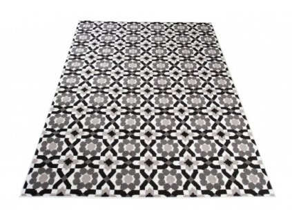 Kusový koberec moderní MAYA Z645F šedý černý bílý