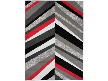 Kusový koberec moderní MAYA Z899E šedý červený