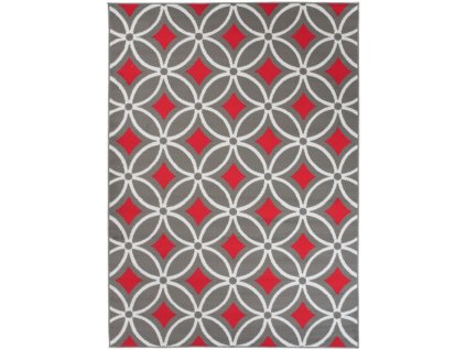 Kusový koberec moderní MAYA Z898D šedý červený