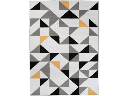 Kusový koberec moderní MAYA Z896A Trojúhelníky šedý bílý