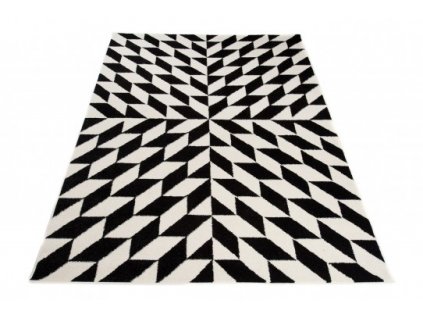 Moderní kusový koberec MAROKO T419B černý bílý