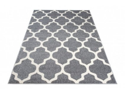 Moderní kusový koberec MAROKO K082A šedý bílý