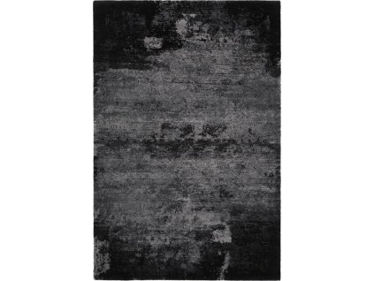 Kusový koberec vlněný Agnella Diamond Bran černý šedý