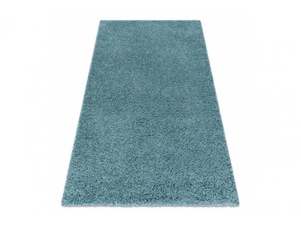 Kusový koberec jednobarevný SOFFI shaggy 5cm modrý