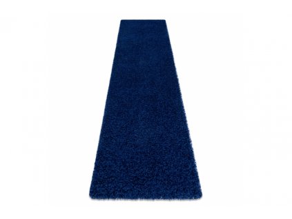 Koberec Běhoun jednobarevný SOFFI shaggy 5cm tmavě modrý