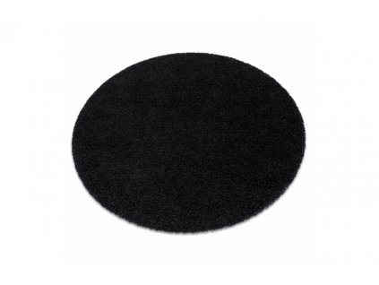 Kulatý koberec jednobarevný SOFFI shaggy 5cm černý