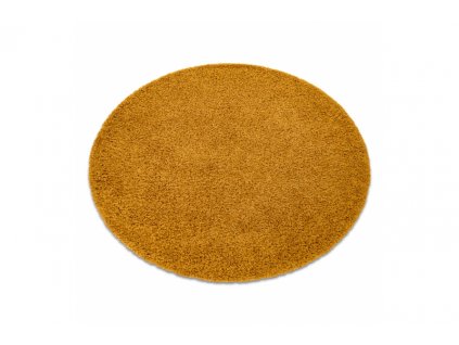 Kulatý koberec jednobarevný SOFFI shaggy 5cm žlutý