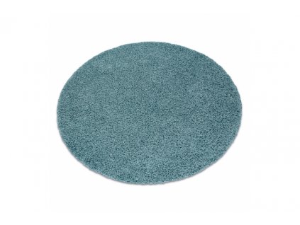 Kulatý koberec jednobarevný SOFFI shaggy 5cm modrý