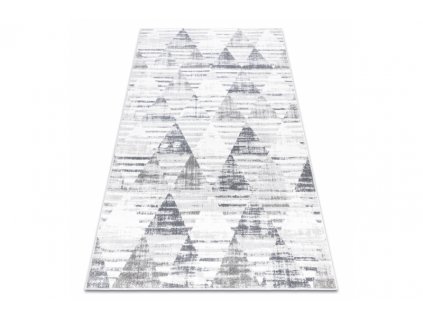 Kusový koberec POLI 9051A Trojúhelníky bílý šedý