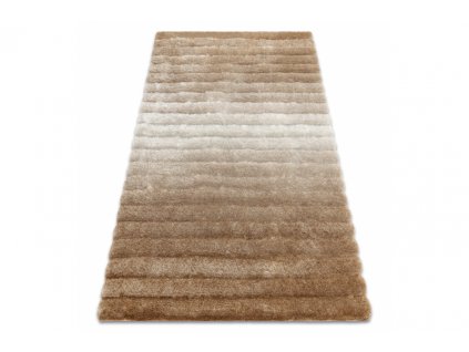 Kusový shaggy koberec FLIM 007 B2 Pásy béžový