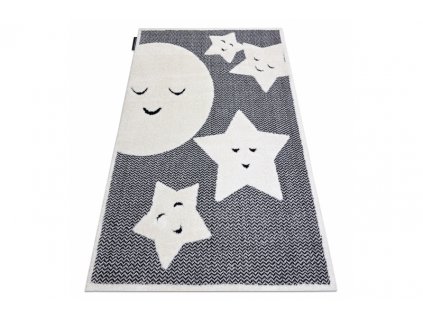 Dětský kusový koberec JOY Měsíc Hvězdy šedý krémový