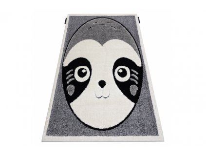 Dětský kusový koberec JOY Panda šedý krémový