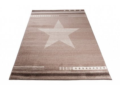 Moderní kusový koberec MAROKO L916A Hvězda tmavě béžový