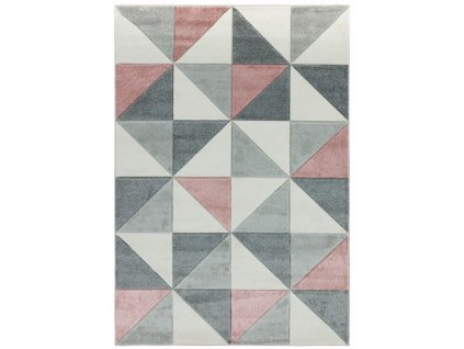 Moderní kusový koberec Sketch SK05 Geometrický vzor šedý krémový