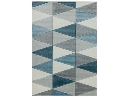 Moderní kusový koberec Sketch SK07 Geometrický vzor šedý modrý
