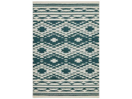 Kusový koberec Taza TA01 Dvě výšky vlasu zelený krémový