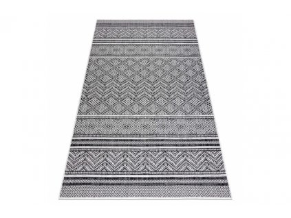 Kusový koberec Sisalový SION 22168 tkané na plocho černý ecru