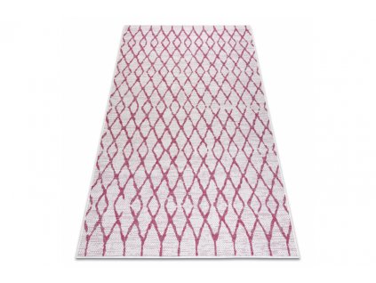 Kusový koberec Sisalový SION 22129 tkaný na plocho geometrický ecru fialový