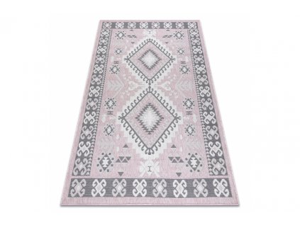Kusový koberec Sisalový SION 3007 tkaný na plocho růžový ecru