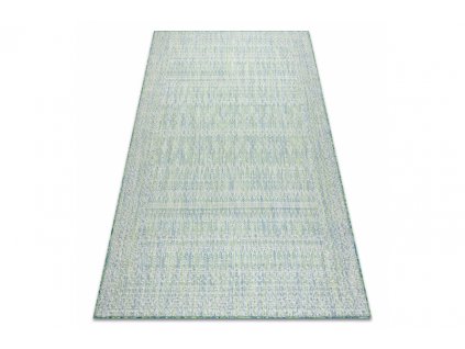 Kusový koberec Sisalový SION 22184 tkaný na plocho zelený modrý ecru