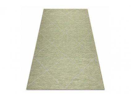 Kusový koberec Sisalový PATIO 3075 Romby zelený béžový