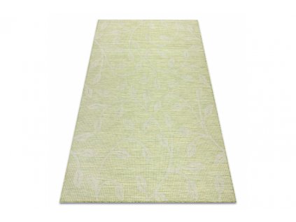 Kusový koberec Sisalový PATIO 3045 Listí zelený béžový