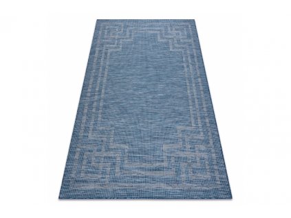 Kusový koberec Sisalový PATIO 3071 Řecký vzor modrý béžový