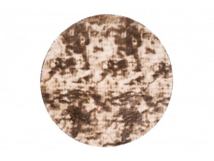 Kulatý koberec moderní SILK DYED jemný měkký lehký hnědý
