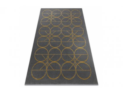 Kusový koberec EMERALD 1010 Luxusní kruhy šedý zlatý
