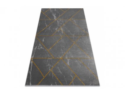 Kusový koberec EMERALD 1012 Luxusní geometrický šedý zlatý
